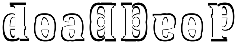 Ambigram for deadbeef in Notoserif-condensedbold